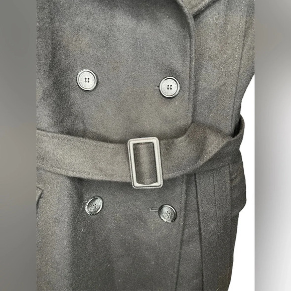 Barbour Madge Black Coat Wool and Cashmere Blend Size 4 Jacket With Belt - Picture 6 of 11